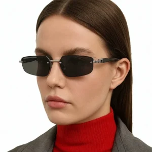 ADE WU XY6225 Vintage Half Frame Punk Shades Blue Lens UV400 Designer Sunglasses Men Women Custom Own LOGO Eyeglasses