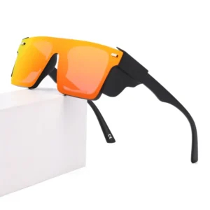ANSI Z87 Custom Logo Safety Fishing Glasses Side Shield Square Mirror Polarized Rimless Sunglasses Men Women