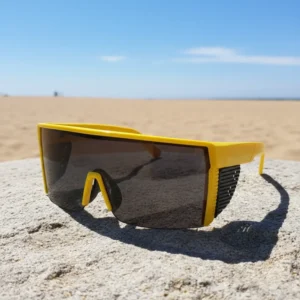 ANSI Z87.1 PC UV400 Safety Sunglasses Custom Logo Oversized Shield Mirror with Glasses Case for Men Women