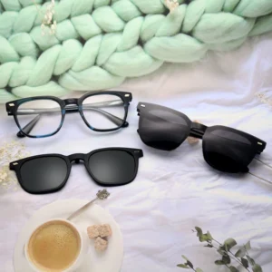Acetate Clip on Glasses Frame Magnetic Sunglasses Polarized Men