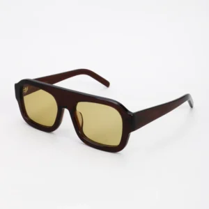 Acetate High Quality UV400 Green Retro Luxury Big Square Frame Sunglasses with Custom Logo for Unisex Fashion Outdoor Use
