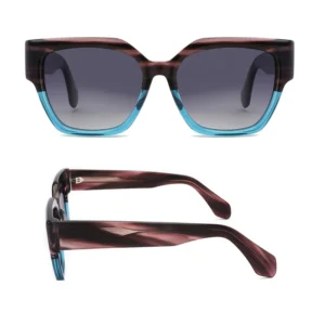 Acetate Large Frame Square Sunglasses Multi Color Trendy Sunglasses