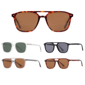Acetate Polarized Sunglasses Double Bridge Italian Vintage Thick Custom Acetate Sunglasses