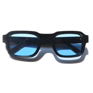 Acetate Polarized Sunglasses for Men Women UV400 Blue Transparent Square Retro Shades Eyewear