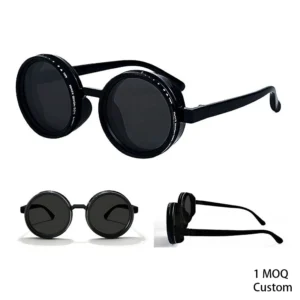 Adjustable Photochromic Polarized Round Black Lens Sunglasses for Walking UV Protection Custom Logo 1pc Min