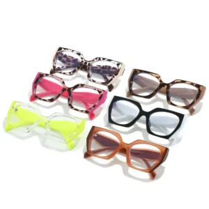 Anti Blue Light Block Glass Frame Trend Color Matching New Vintage Sunglasses Hot Custom Logo Oversized Square Cat Eye