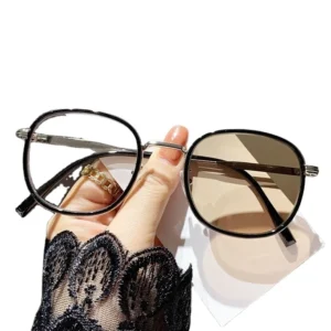 Anti-Blue Light Photochromic Brown Acetate Eyeglasses Frame Fashion Optical Eyewear
