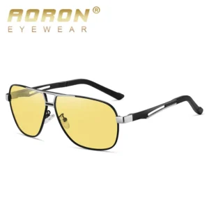 Aoron A788 Classic High End Market Square Men’s Polarized Photochromic Night Vision Sunglasses for Fishing & Driving