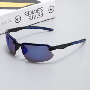 BL5822 Fashionable Print Full Rim Rectangle Unisex Outdoor Riding Sunglasses Sport Fishing Goggles UV400 Protection