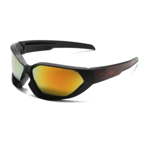 BL5823 Unisex Print Full Rim Rectangle Riding Sunglasses UV400 Protection Daily Wear for Bike Ride