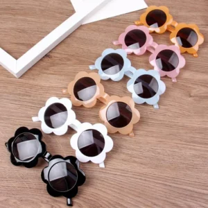 Baby Kids Round Beach Sunglasses Flower Pattern Anti UV Toddler Girls Boy Shades Sunglasses