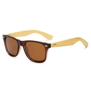 Bamboo Leg Vintage Wood Grain Coated Wooden Polarized Sunglasses UV400 Protection Full Frame Universal Driver Glasses