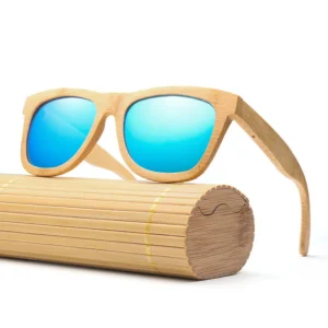 Bamboo and Wood Retro Coated Bamboo Legs Polarized Sunglasses Wooden Glasses Men and Women Large Frame Sunglasses
