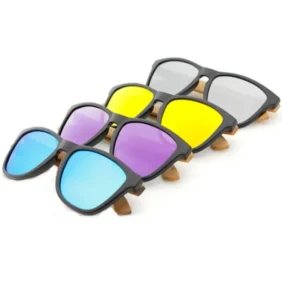 Beiyuan SQ058 Fashion Cat Eye Polarized Wood Bamboo Handmade Mirrored Sunglasses Unisex Light Weight Full Rim Comfortable UV400