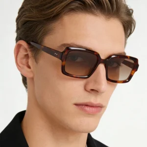 Benyi Retro Square Acetate Sunglasses for Women Men Tortoiseshell Thick Frame Gradient Lens UV400 Sun Glasses with Custom Logo