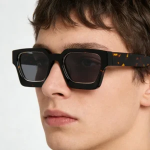 Benyi Thick Square Frame Designer Fashion Polarized Sunglasses with UV400 Protection Acetate Material Trendy Style