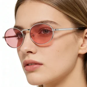 Benyi Vintage Oval Metal Sunglasses Men Women Tortoiseshell Temple Tinted Gradient Lens UV400 Sun Glasses with Custom Logo