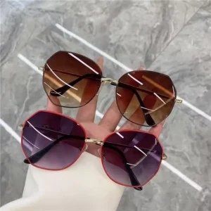 Big Frame Net Red Style Metal Sunglasses UV400 Protection Luxury Unisex Fashion Sunglasses Stainless Frame PC Lenses 4