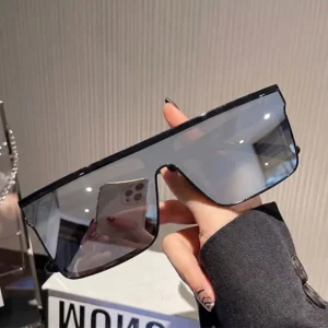 Big Frame Square UV400 Fashion Sunglasses Women Men One-Piece Lenses Riding Windproof Sports