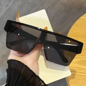 Big Frame Square UV400 Fashion Sunglasses Women Men One-Piece Lenses Riding Windproof Sports