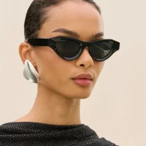 Black Cat Eye Stylish Sunglasses High Quality Acetate Custom Sunglasses Fashion Thick Frame Sunglasses