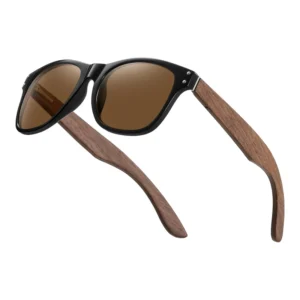 Black Ebony Wooden Polarized Sunglasses Men Mirror UV400 Polyurethane Wooden Temples