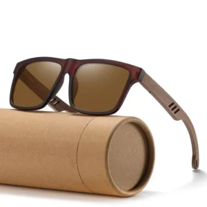 Black Ebony Wooden Polarized Sunglasses Men Mirror UV400 Polyurethane Wooden Temples