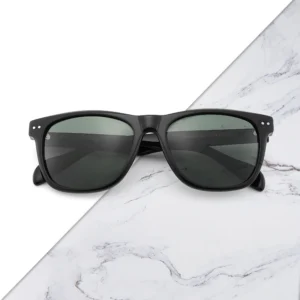 Black Frame Sunglasses Polarized UV400 TAC Lenses Acetate Square Sunglasses