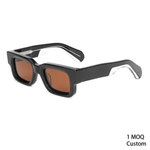 Black Luxury Thick Square High Quality UV400 Polarized Acetate Sunglasses for Men Women Logo Custom UV 1pc Min Order