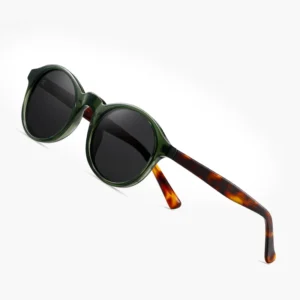 Black Men’s Round Sunglasses Polarized Custom Logo Shades Luxury Sunglasses Women Acetate Sunglasses