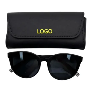 Black Soft Sunglasses Bag Magnetic Closure PU Leather Spectacle Cases Optical Frame Eyeglasses Case