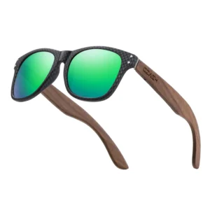 Black Walnut Polarized Sunglasses Men’s Glasses Polyurethane Carbon Fiber Patterned Wooden Sunglasses Sunglasses Oculos8010