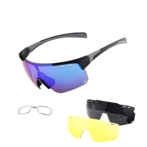 Blue Bicycle Sunglasses Interchangeable Lenses Cycling Glasses PC Mirror Sport Sunglasses