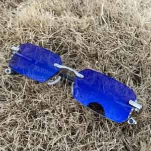 Blue Cut Photochromic Lens Hexagon Small Rectangle TR90 Frameless Diamond Lunettes Photogray Anti Reflet Transitioning Glasses