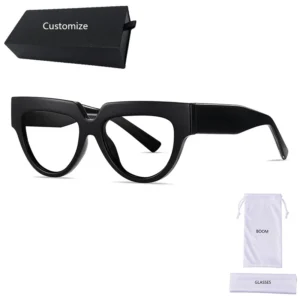Blue Light Protection TR90 Frame Cat Eye Sunglasses with Polarized Lens and Acetate Legs Custom Logo