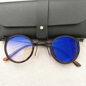 Blue Reflet Anti Blue Photochromic Glasses for Men Fast Lens Vintage Black Gold Metal Frame Stylish Computer Style