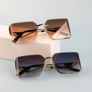 Borderless Fashion Sunglasses UV Protection Metal Frame Unisex Glasses for Outdoor BQ 8096