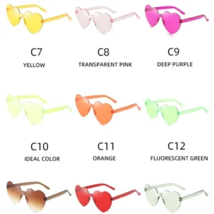Bride White Heart Shaped Sunglasses PC Frame UV400 Women Wedding Favors