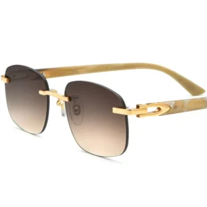 Buffalo Horn Sun Glasses With No Rims Natural Ox Buffalo Horn Sunglasses Frame Square Horn Glasses Eyewear