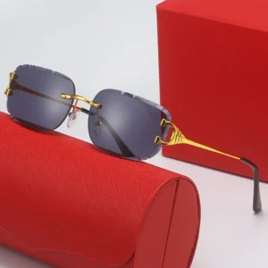CART New Arrival Rimless Square Sunglasses Women’s Retro Trendy Classic Sunglasses High Quality Metal Frame Sunglasses