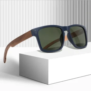 CONCHEN New Arrival Fashion Sun Glasses UV400 square Frame Polarized Wood Sunglasses