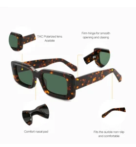 CONCHEN New Arrivals Stylish Women Thick square Frame Sun Glasses Tortoise Shades Custom logo Acetate Polarized Sunglasses