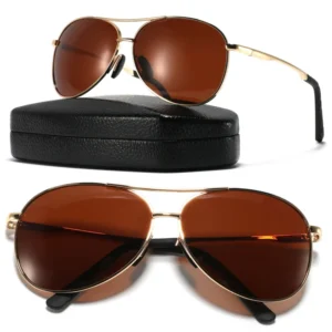 CONCHEN Sports Men Free Sample Fishing Sun Glasses Double Bridge Oversized Metal Frame Custom Logo Polarized Lens Sunglasses