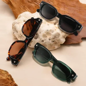 CONCHEN Stylish Polarized UV400 Sunglasses Small Frame Unisex Luxury Eyewear New Arrival Acetate Full Rim Square Sunglasses