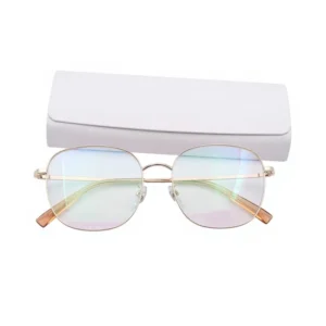 CROZ L0107 Women’s Business Style Geometric Design Full Rim Glasses Frame Direct Memory Metal Feet PC Lenses Large Size 57mm