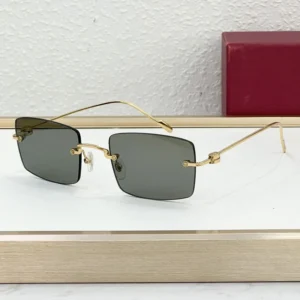 CT0367 Card Home Men’s/Women’s Square UV400 Casual Sunglasses Alloy Frameless Design European American Fashion Style Holidays