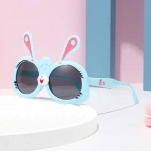 Cartoon Kids Sunglasses Cut Rabbit Frame Eyewear for Girls TPEE Polarized SunGlasses for Children