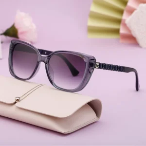 Cat Eye Designer Custom Logo Big Frame UV400 Protection Sunglasses for Women