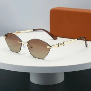 Cat Eye Metal Eyewear UV Protection Sunglasses for Women and Men