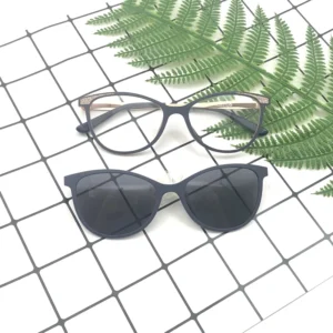 Cat Eye Vintage Glasses Frame Women Retro Magnetic Polarizing Sunglasses Clip Eyewear